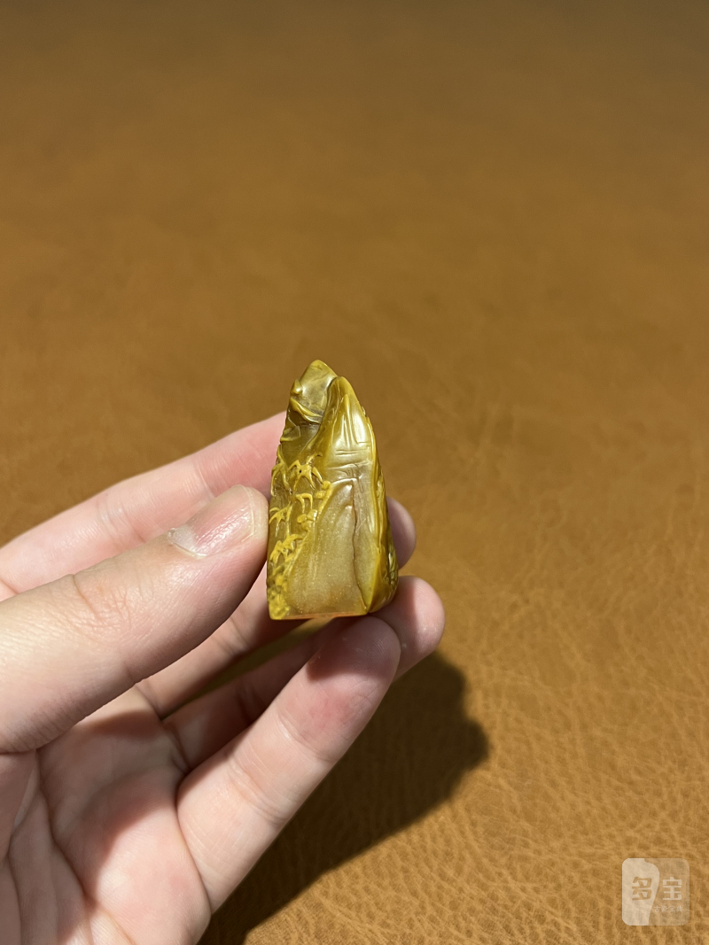 清 田黄林清卿薄意雕人物章 - 图2